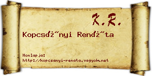 Kopcsányi Renáta névjegykártya