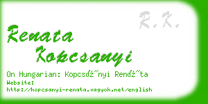 renata kopcsanyi business card